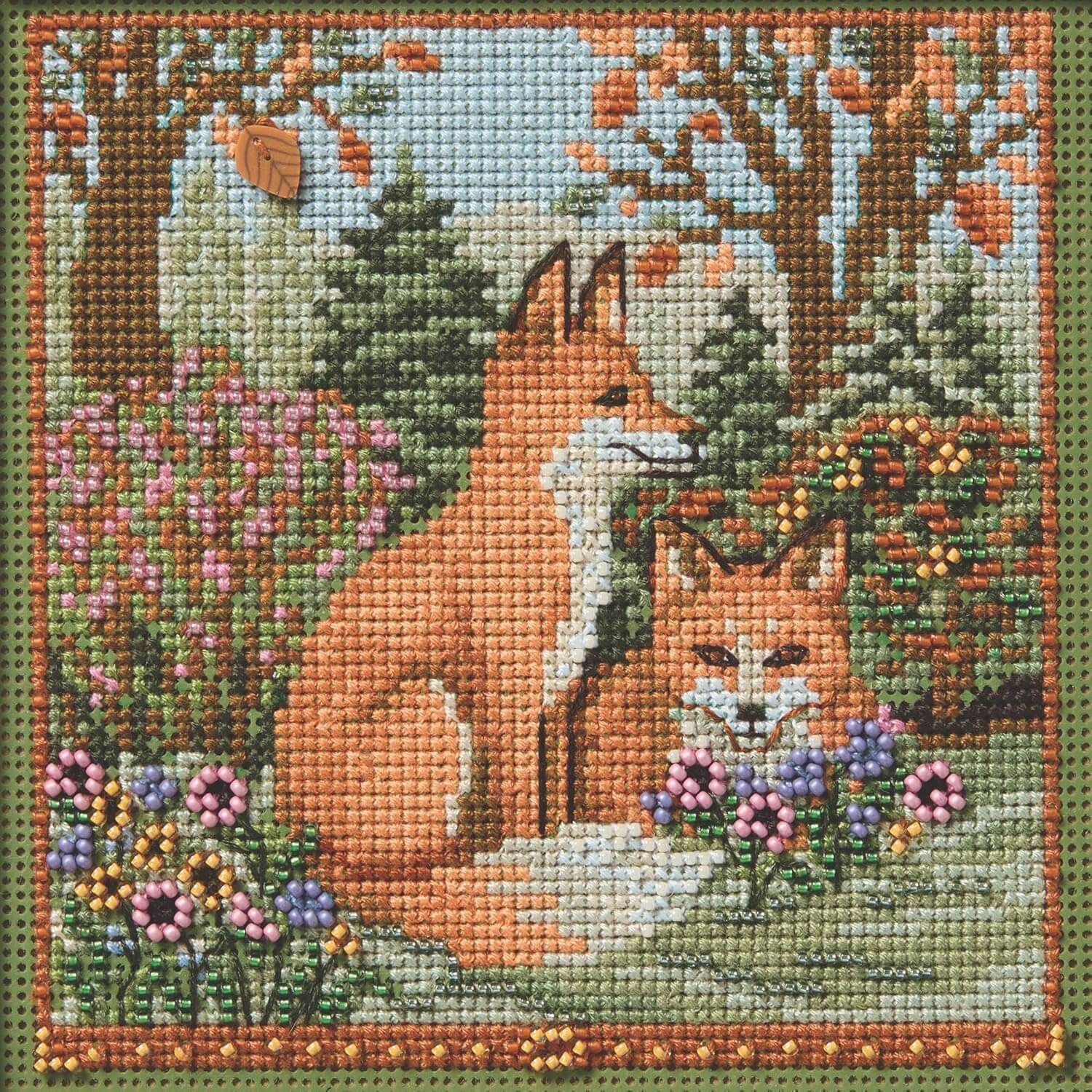 Kit de punto de cruz Fall Foxes de Mill Hill