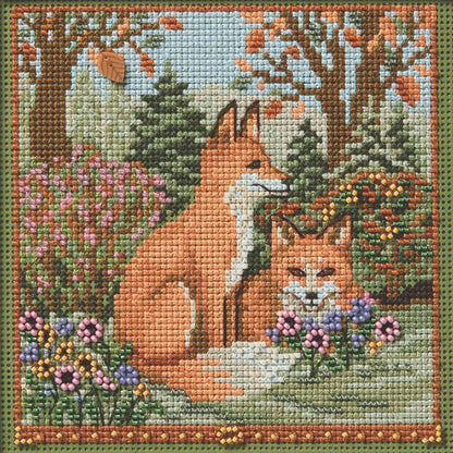 Kit de punto de cruz Fall Foxes de Mill Hill
