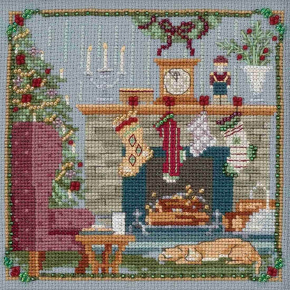 kit de punto de cruz mill hill the stocking were hung