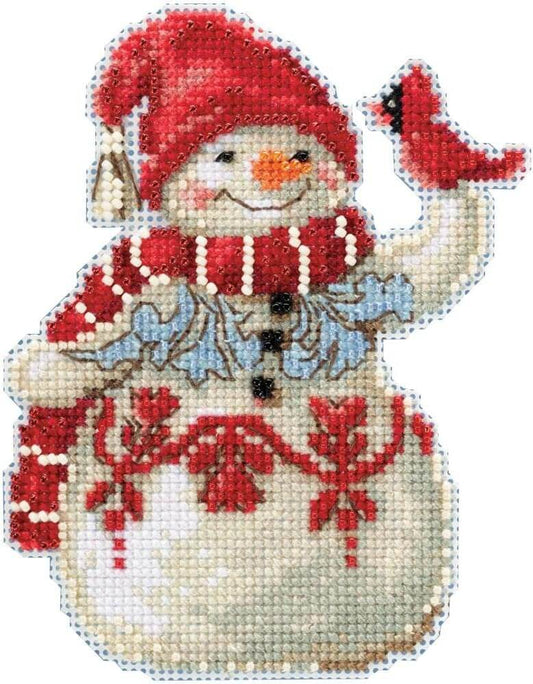 Kit de punto de cruz Snowman with Cardinal de Mill Hill