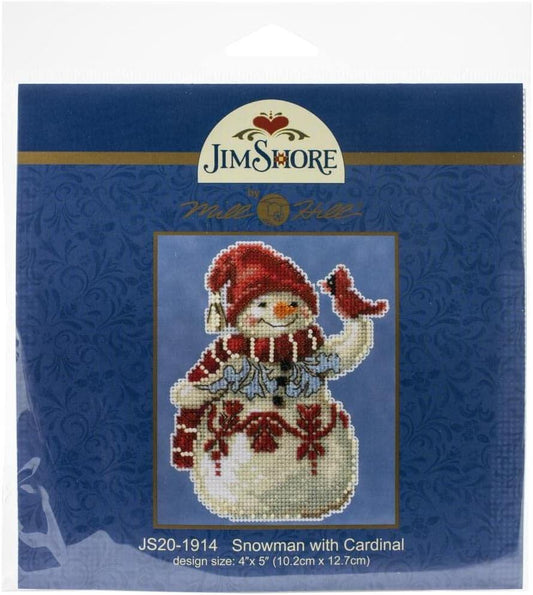 Kit de punto de cruz Snowman with Cardinal de Mill Hill