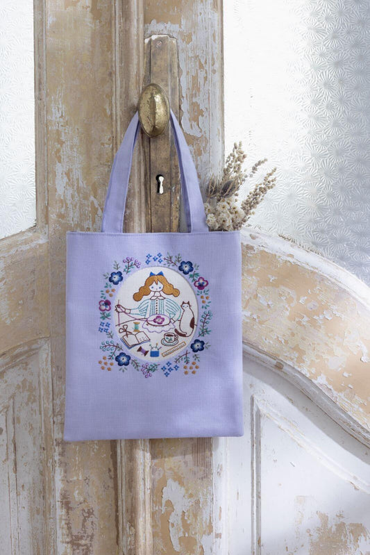Kit de bordado "Mi vida con gatos: mini bolso" de Cosmo