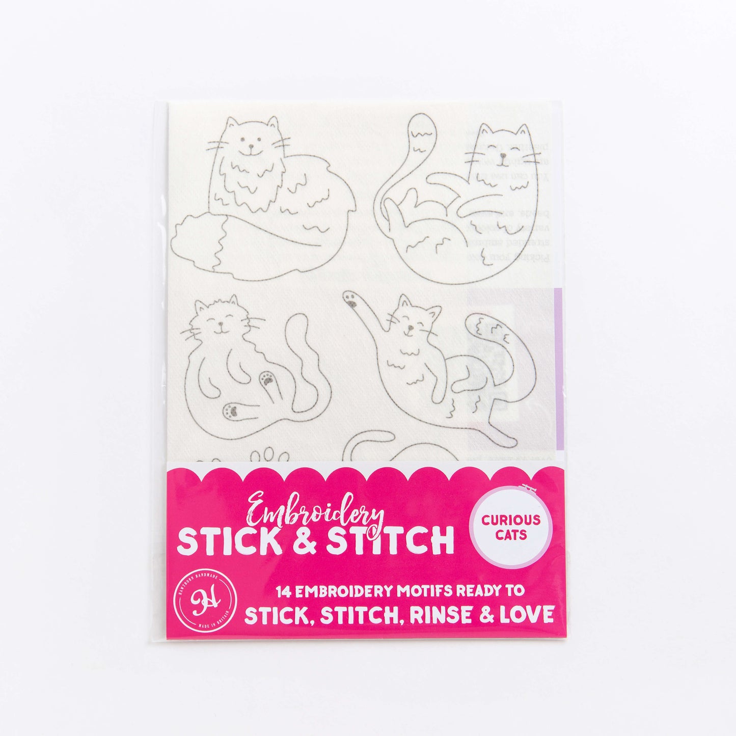 Pegatinas solubles para bordar “Curious Cats” - Hawthorn Handmade