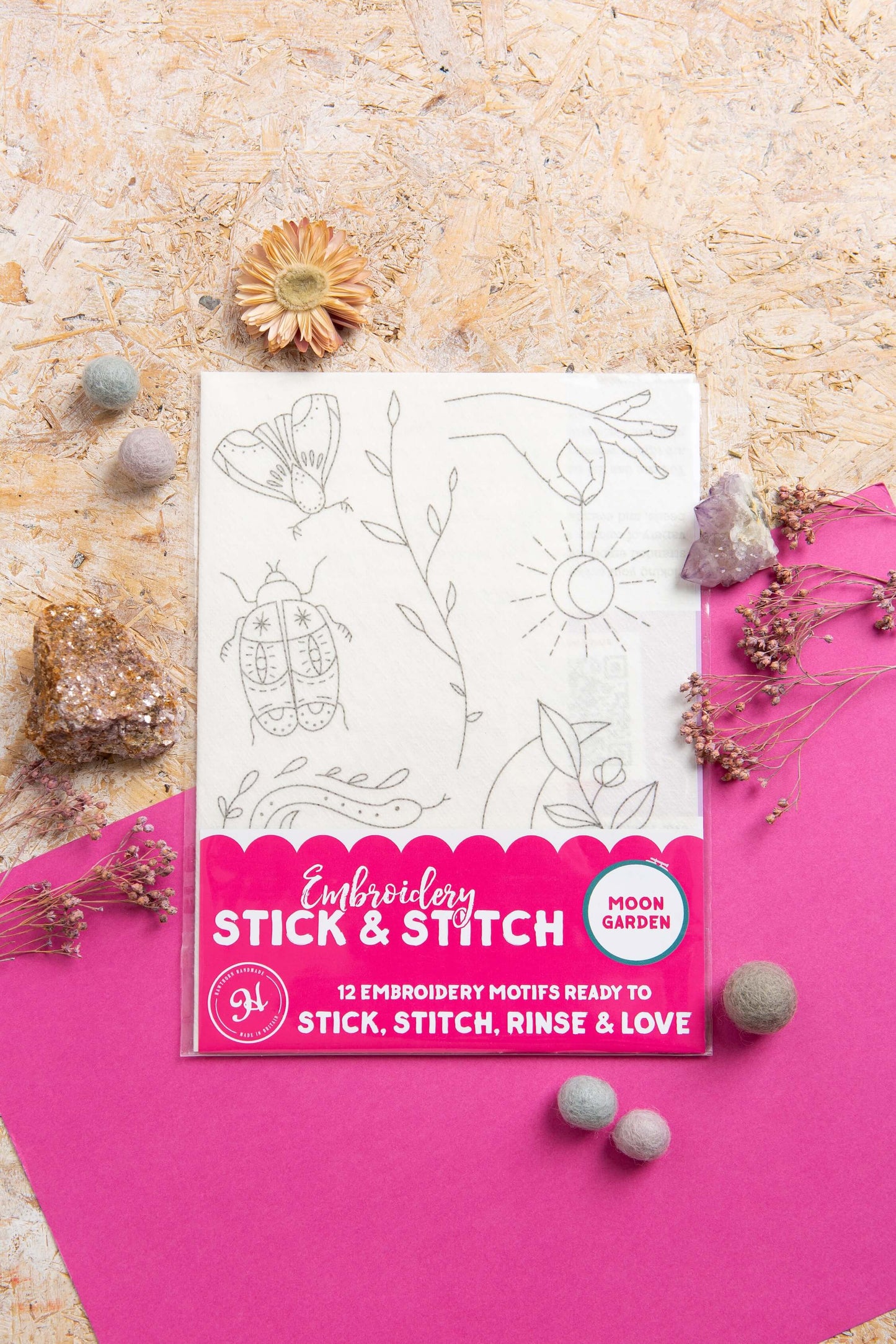 Pegatinas solubles para bordar “Moon Garden” - Hawthorn Handmade