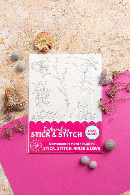 Pegatinas solubles para bordar “Moon Garden” - Hawthorn Handmade