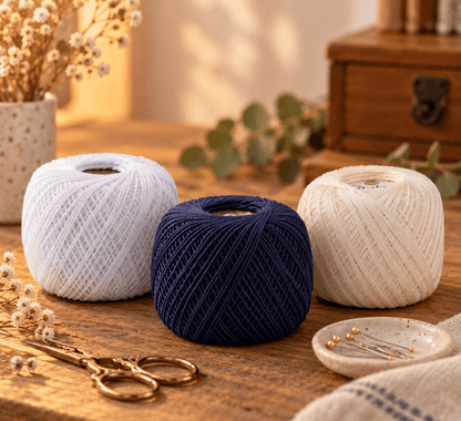 Bobina de algodón perlé n.º 8 Rubí Oro 50g para Sashiko, Bordado y Boro