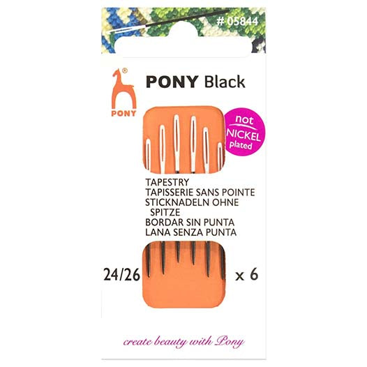 Pony Black agujas tapicería sin punta ojo blanco