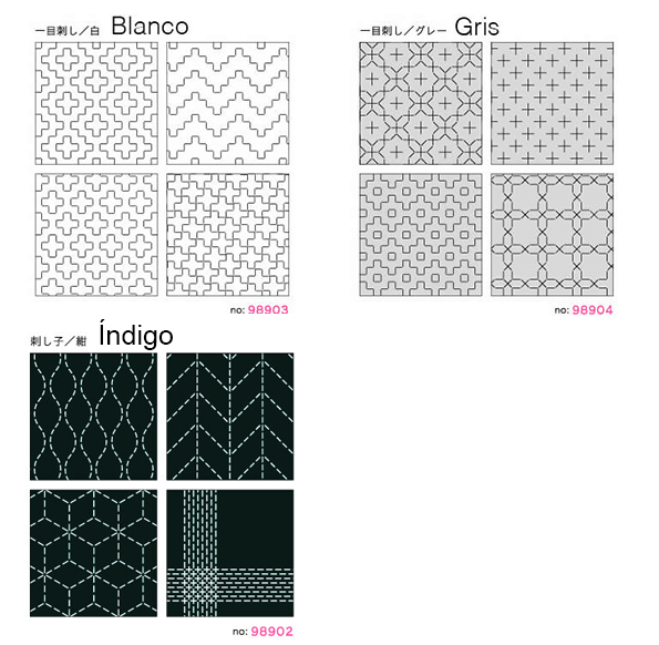 Hidamari Lecien, printed fabric for Sashiko 4 in 1