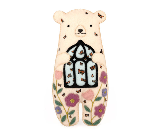Kit Muñeco de Fieltro "Oso Floral" – Kiriki Press