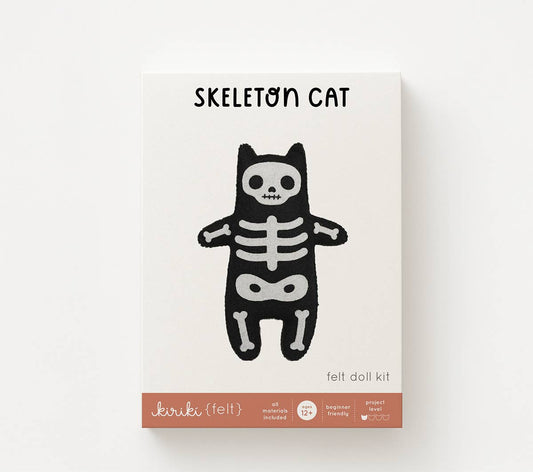 Kit Muñeco de Fieltro "Gato Esqueleto" – Kiriki Press