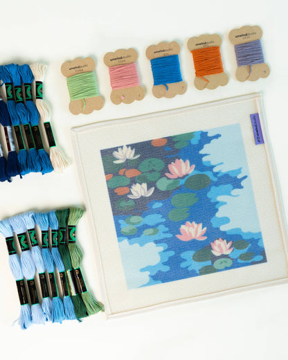 Kit de bordado en cañamazo Claude Monet – Water Lilies de Unwind Studio
