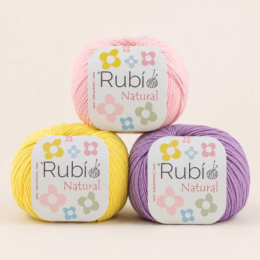 Rubí Natural – Hilo de algodón egipcio para punch needle, crochet y amigurumi