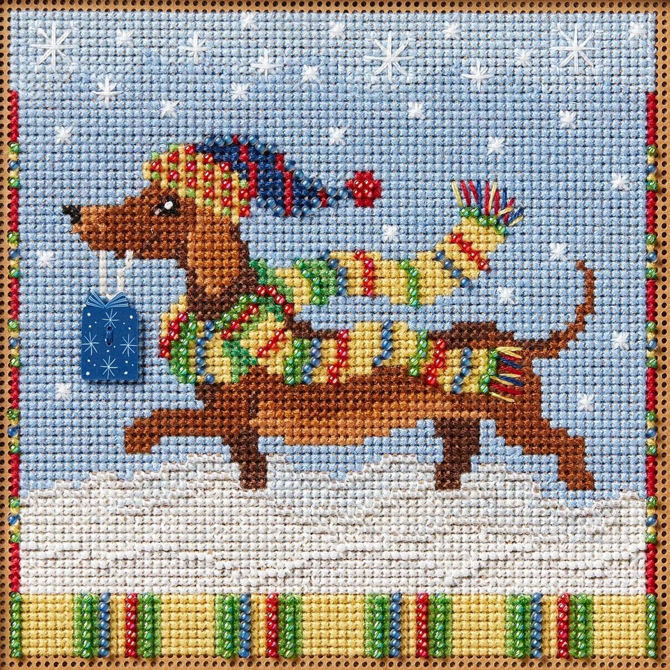 kit de punto de cruz mill hill dashing dachshund