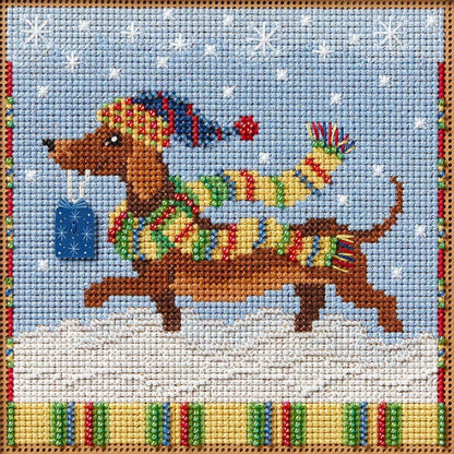 kit de punto de cruz mill hill dashing dachshund