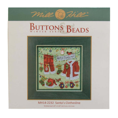 kit de punto de cruz mill hill santa's clothesline 