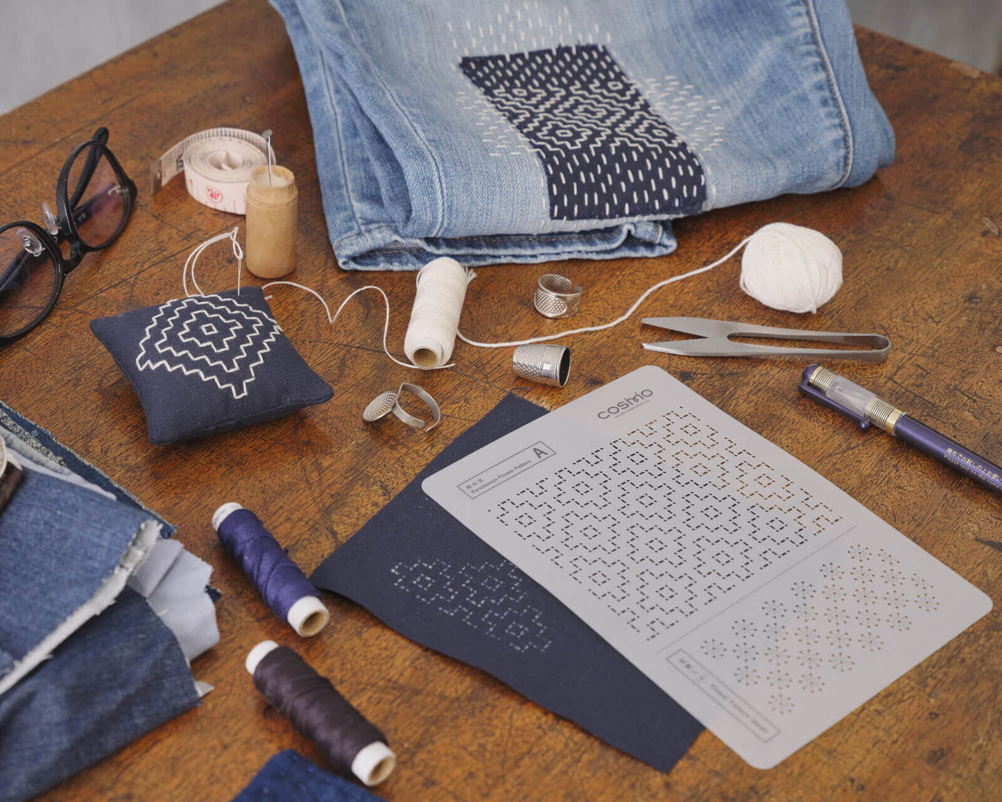 Plantillas patrones tradicionales de Sashiko de Cosmo - Varios diseños disponibles